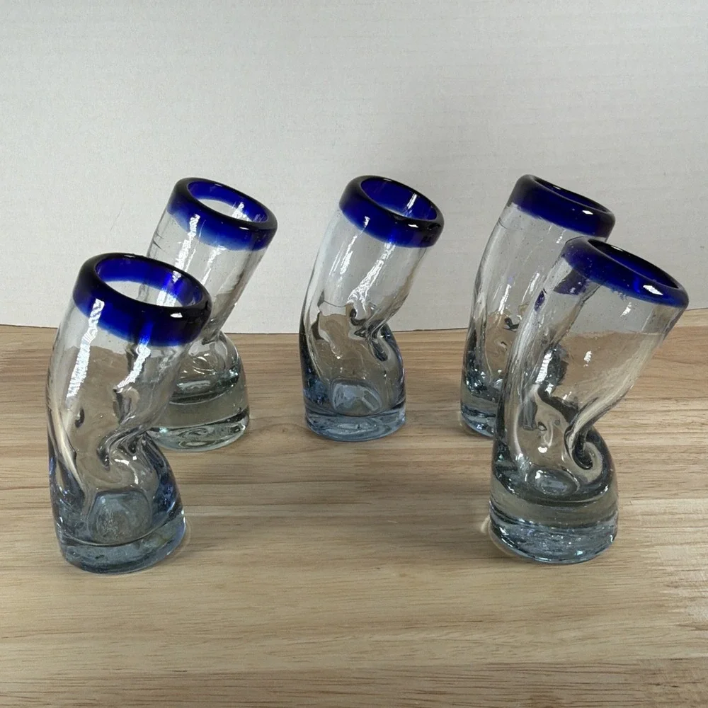 5 Mexican Drinking Glasses 3.75